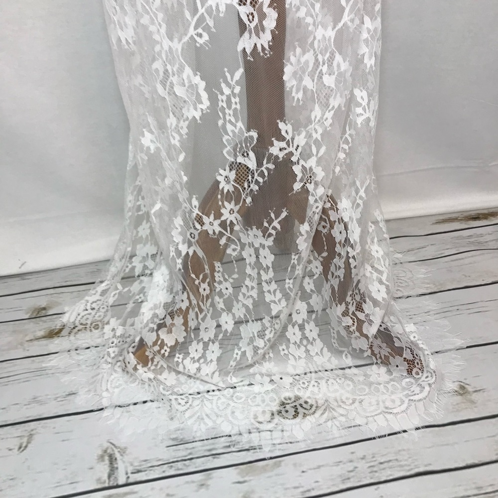 Gorgeous Eyelash Lace Extra Long Maxi Maternity Gown - Picture 14 of 16